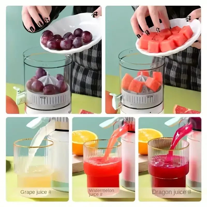 Portable Electric Mini Chargeable Juicer Machine, Compact Cold Press Fruit & Vegetable Juice Extractor for Fresh Healthy Drinks