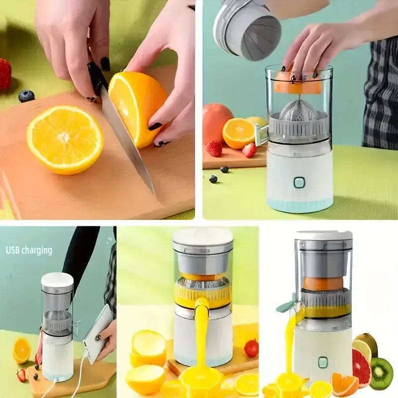 Portable Electric Mini Chargeable Juicer Machine, Compact Cold Press Fruit & Vegetable Juice Extractor for Fresh Healthy Drinks