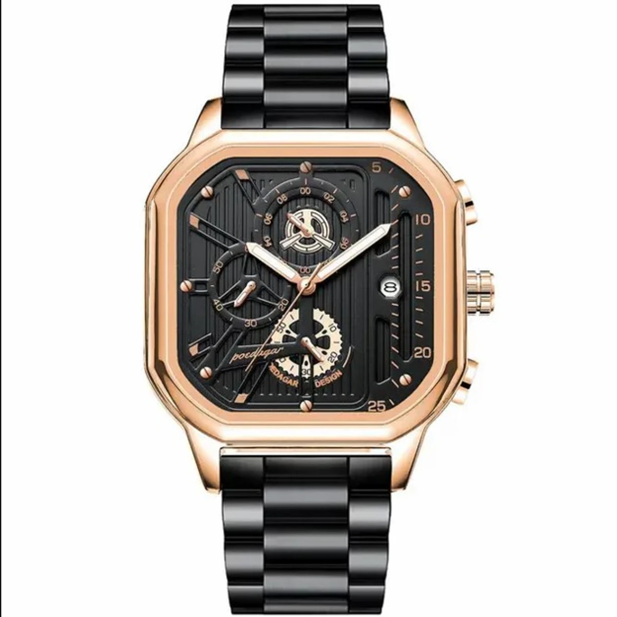 POEDAGAR 628 Luxury Casual Male Watch Fashion Chronograph Stainless Steel Waterproof Luminous Men's Wristwatches Gifts