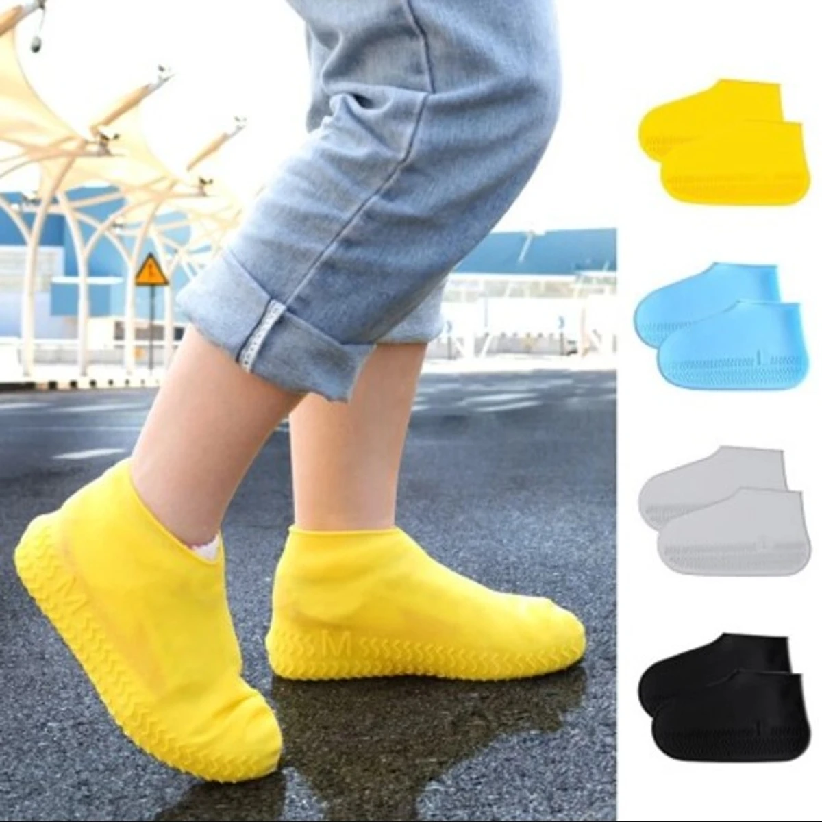 Boots Silicone WATERPROOF SHOE COVER Reusable Rain Shoe Covers