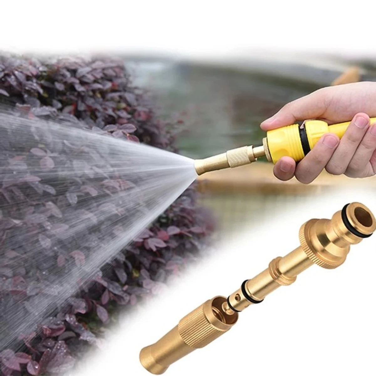 High Pressure Water Nozzle Household Pure Copper Direct Spray Gun Flower Watering Tool Adjustable Pressure Washer