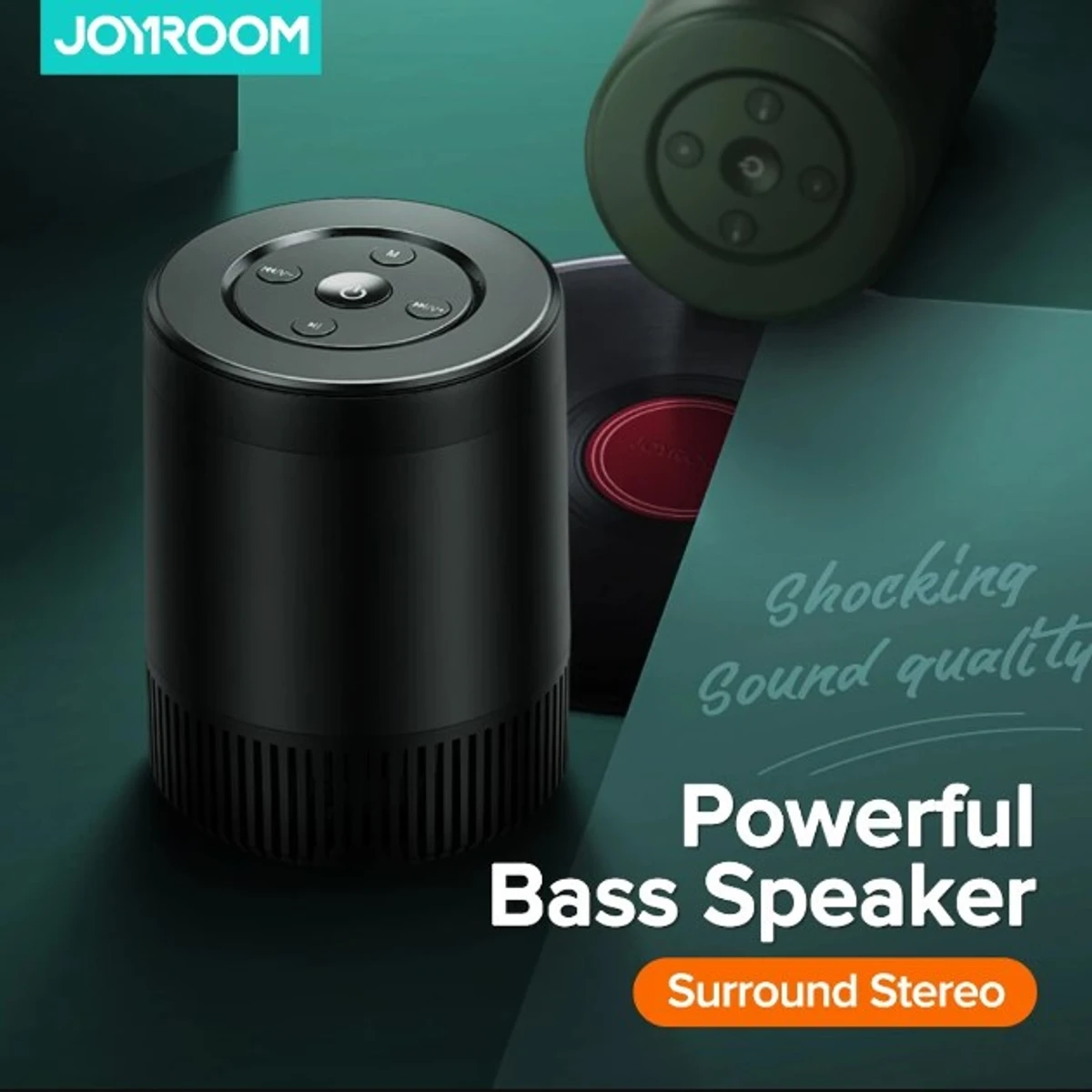 JOYROOM Bluetooth Music Bass Speaker Waterproof Portable Outdoor Wireless Column Loudspeaker Support TF Card FM Radio Aux Input M09