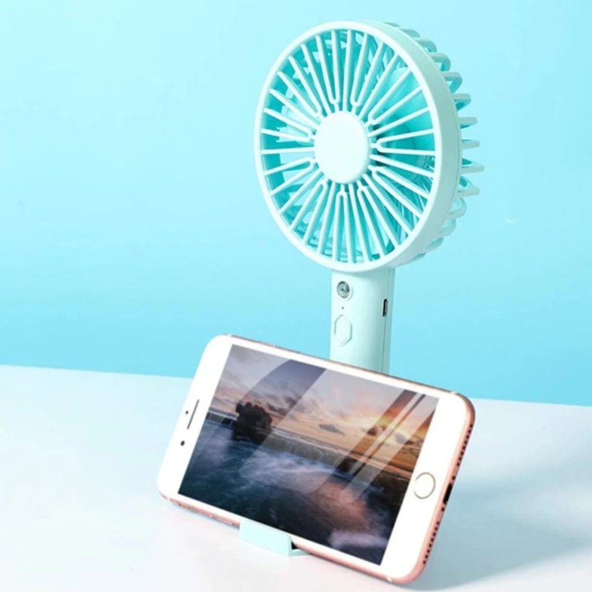 Mini Handheld Fan USB Charging Personal Desk Fans Rechargeable Portable Office Outdoor Travel Energy-holder