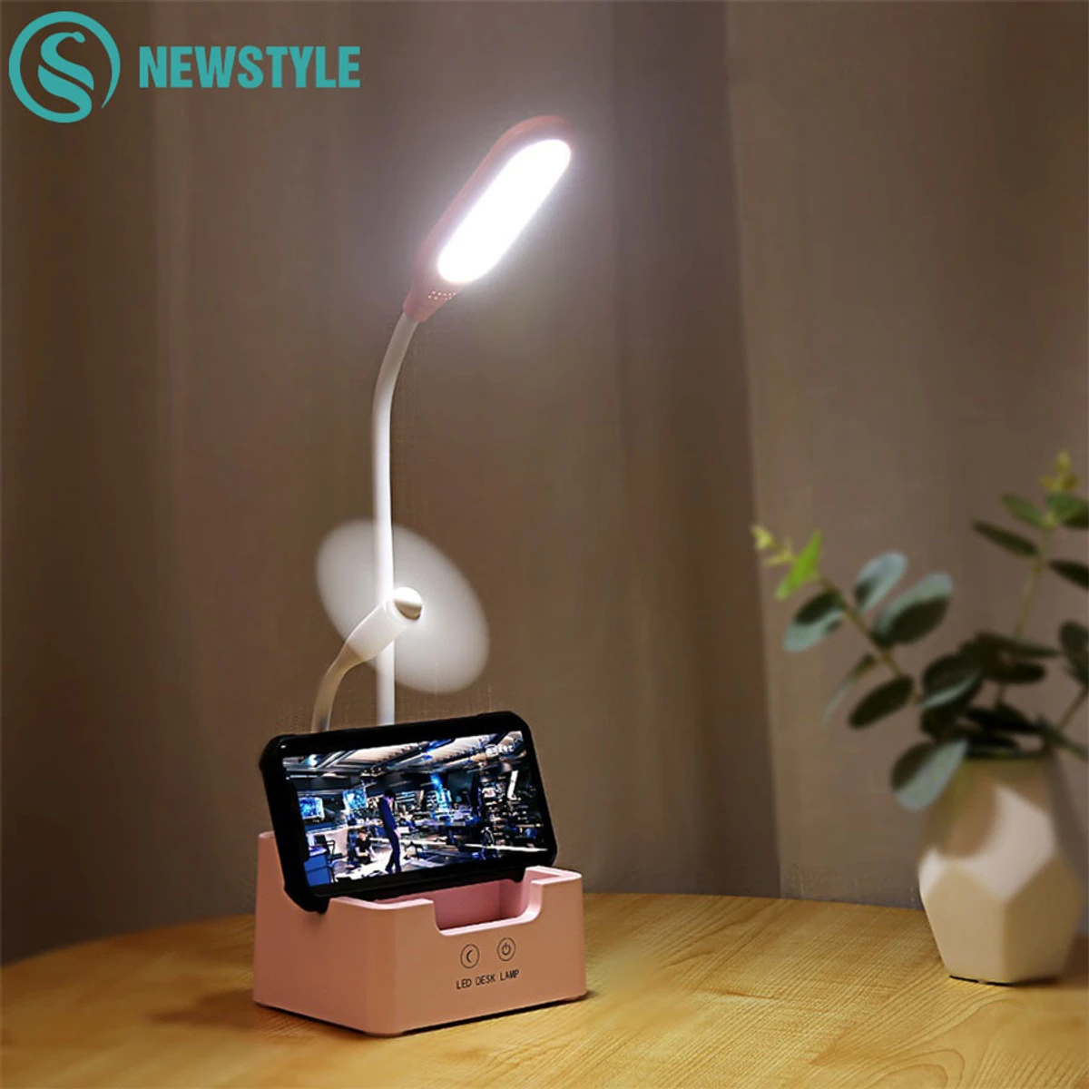 4 in 1 Multi-function LED Desk Lamp With Fan