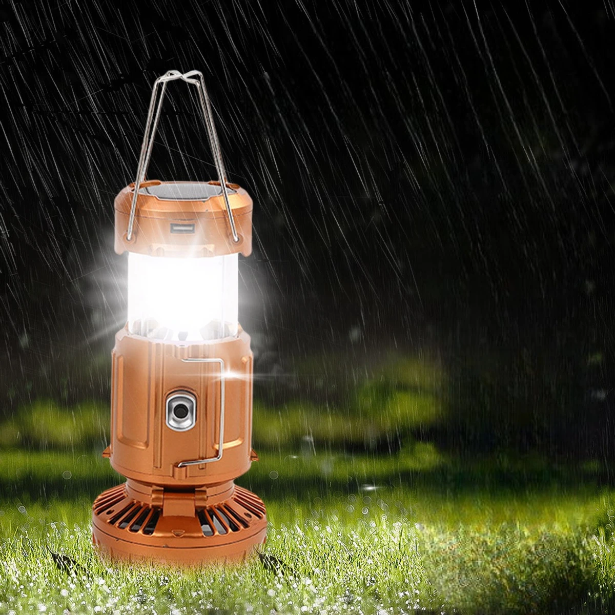 Camping Lights Multifunctional Solar Energy Fan Light Lantern Tent Light Waterproof for Outdoor